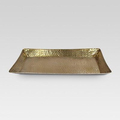 Metal Hammered Serving Tray - Gold - Threshold™