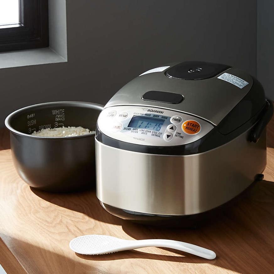 Zojirushi NS-LGC05XB Micom Rice Cooker & Warmer, 3-Cups (uncooked), Stainless Black