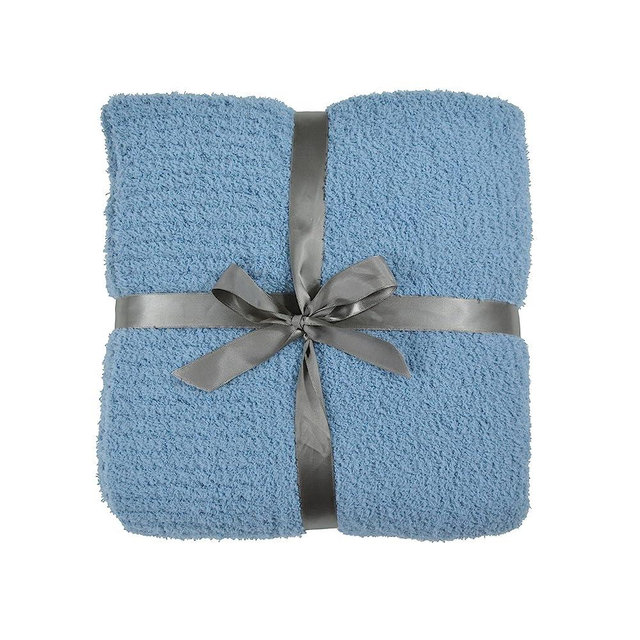Knit Twin Size Bed Blanket Super Soft Warm Blanket for Bed Lightweight Cozy Plush Fuzzy Blanket for Couch Sofa 60x80 Inches Dusty Blue