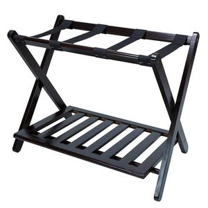 Casual Home Luggage Rack with Shelf, Espresso