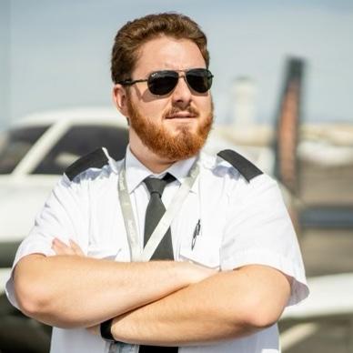 Photo of James after he became a certified Private Pilot
