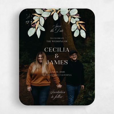Beige Rounded Wedding Save the Date - Nutmeg Photo