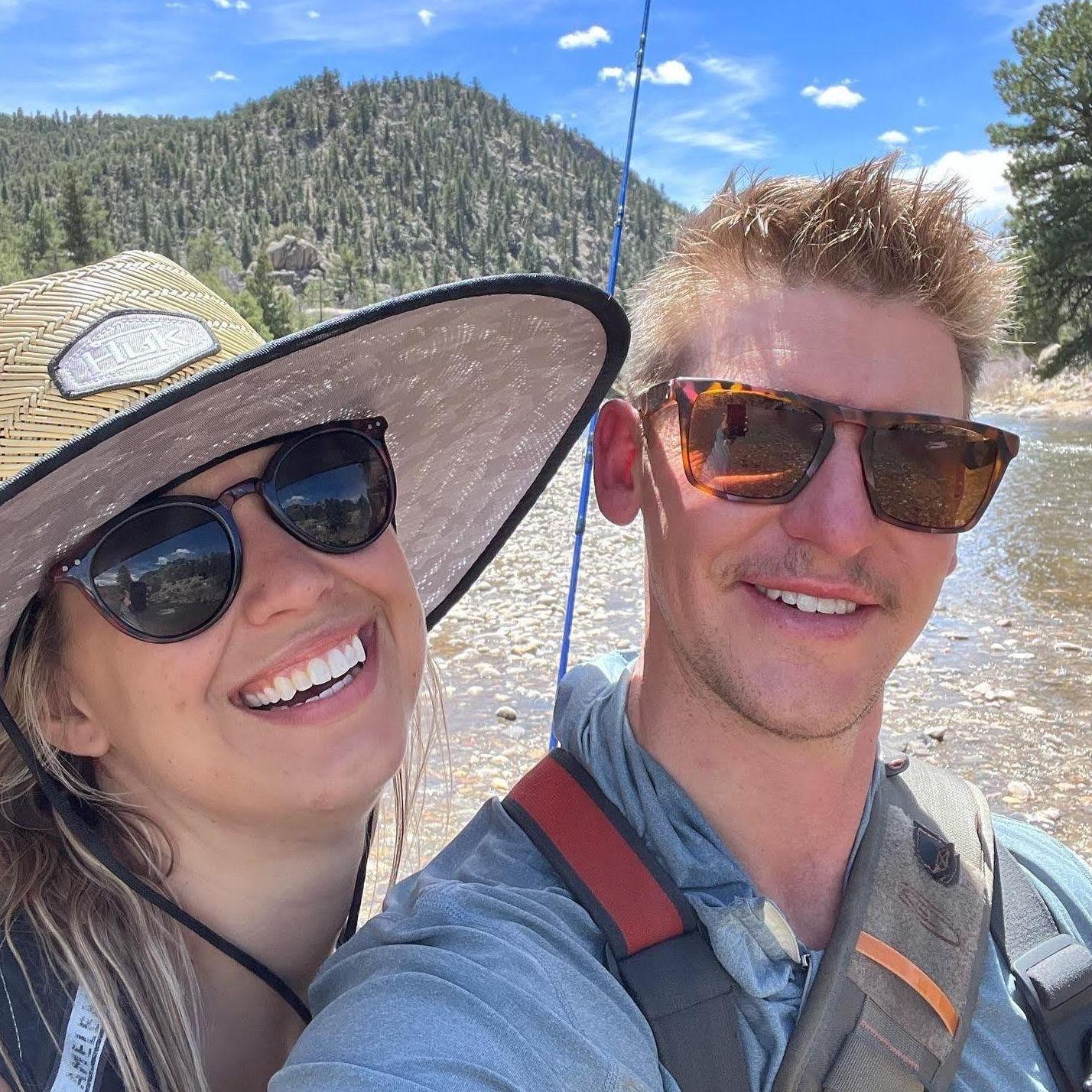 Here is Chris attempting to teach Hannah to fish. Hannah is a good sport, good fisherwoman and looks stellar in that hat.