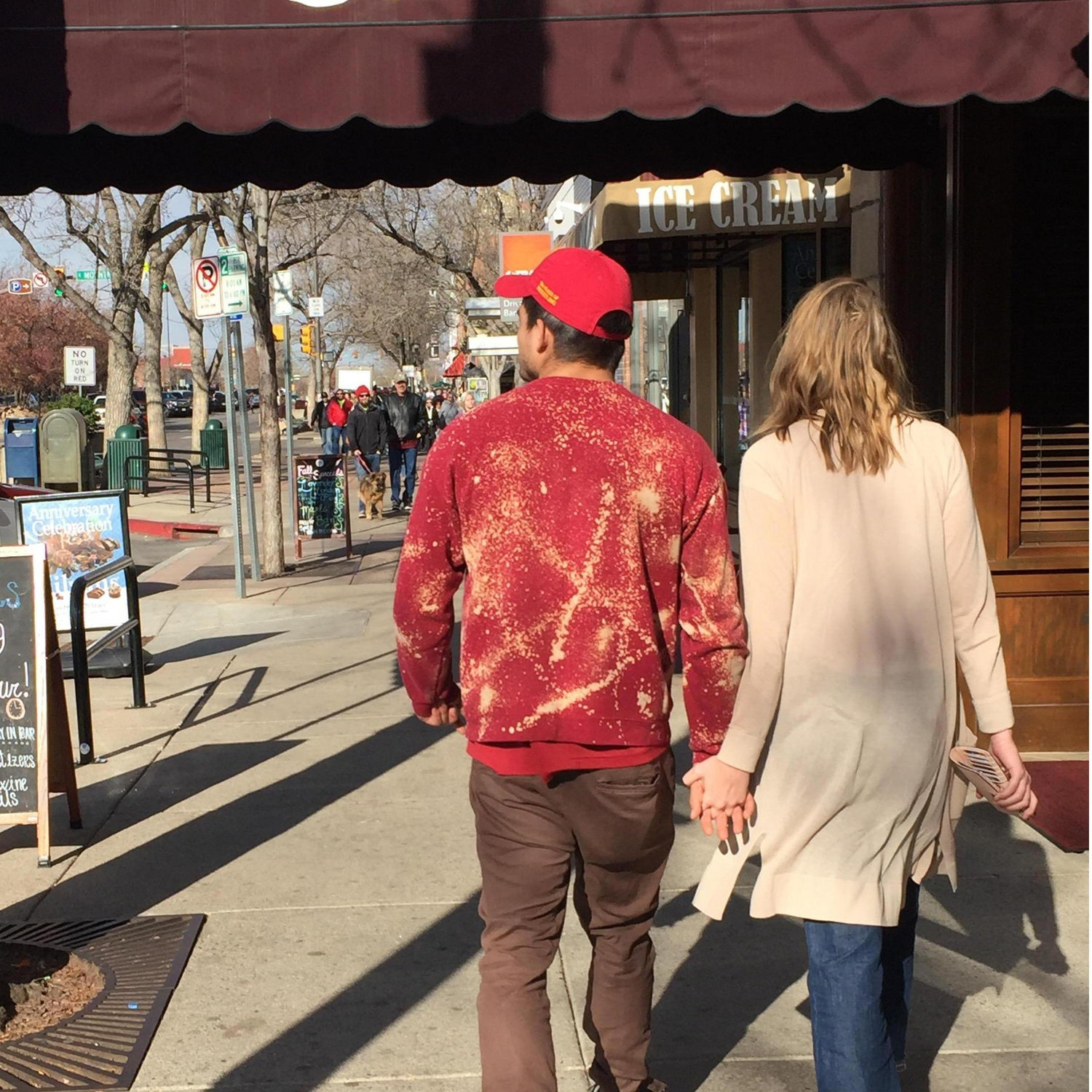 Strolling in Old Town Fort Collins a year before we knew we'd be moving there