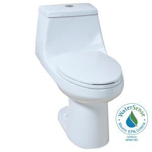 1-piece 1.1 GPF/1.6 GPF High Efficiency Dual Flush Elongated All-in-One Toilet in White