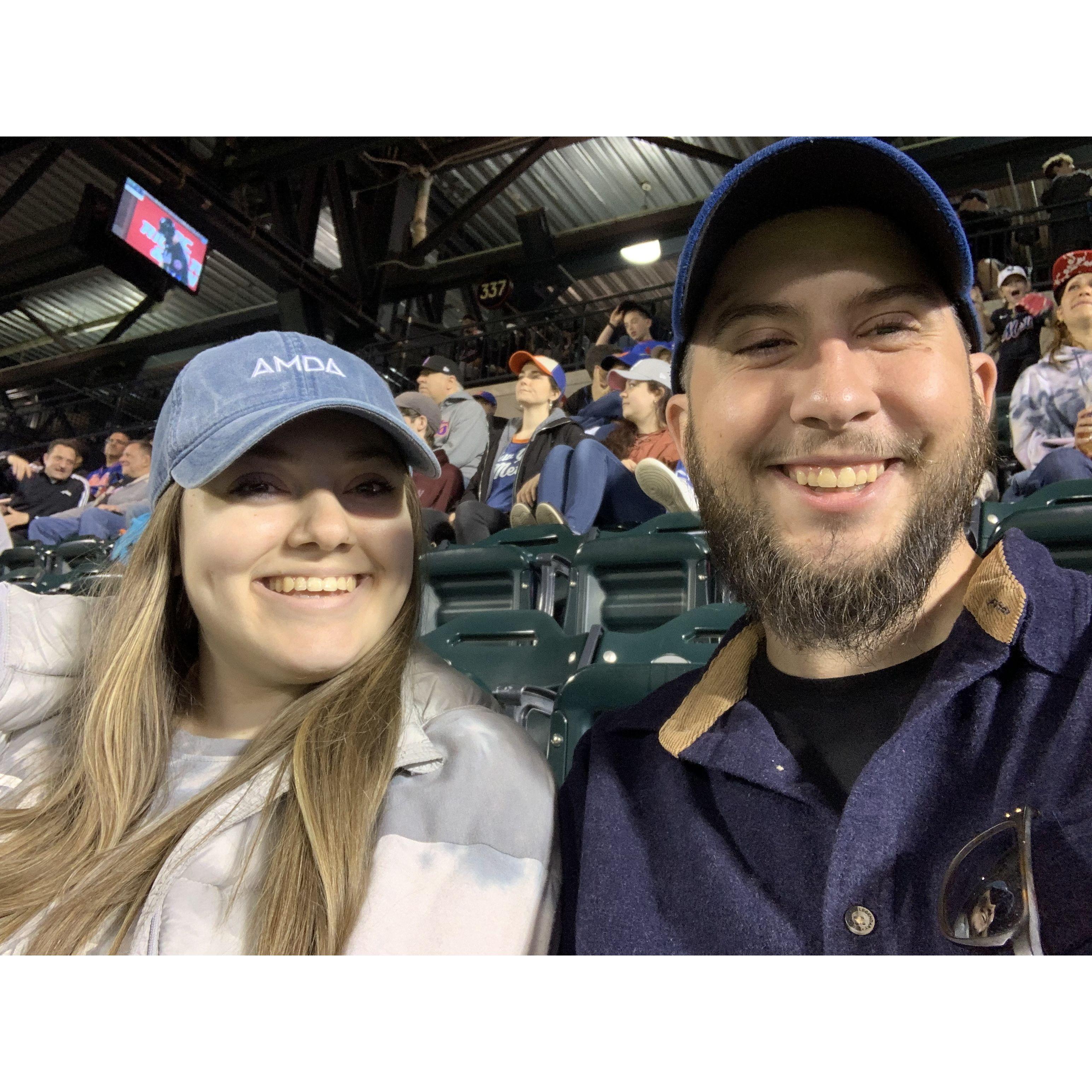 Us at a Yankees v. Mariners baseball game in New York!