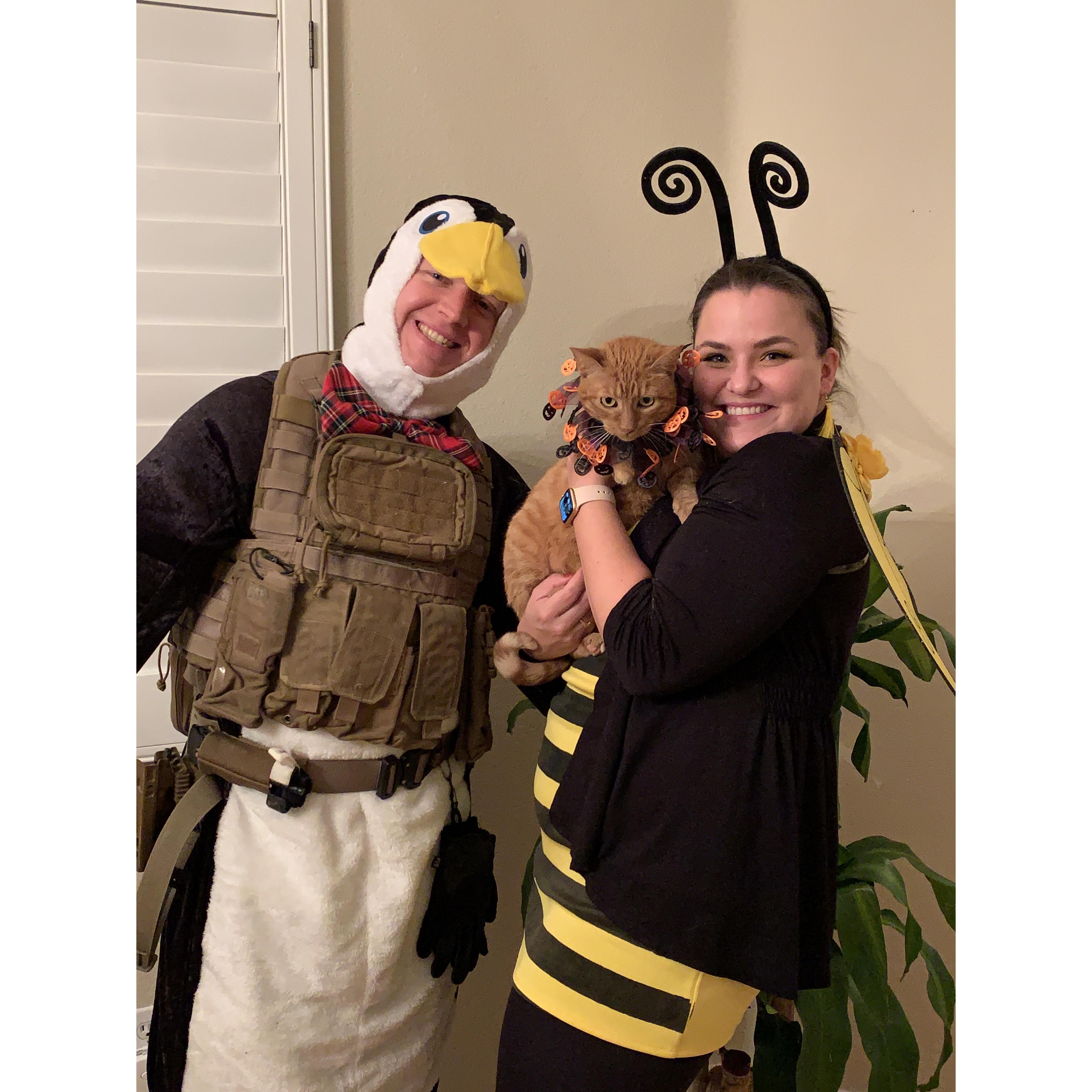 Birds and the Bees Halloween, 2020
Or a Radio Recon Penguin and a Bride to Bee