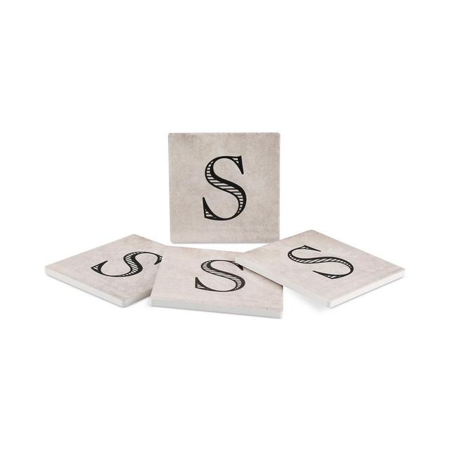 Thirstystone Vintage Monogram 4-Pc. Coaster Set