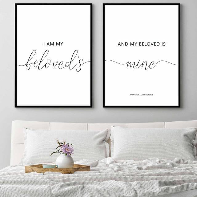 Master bedroom wall art,I am my beloved...