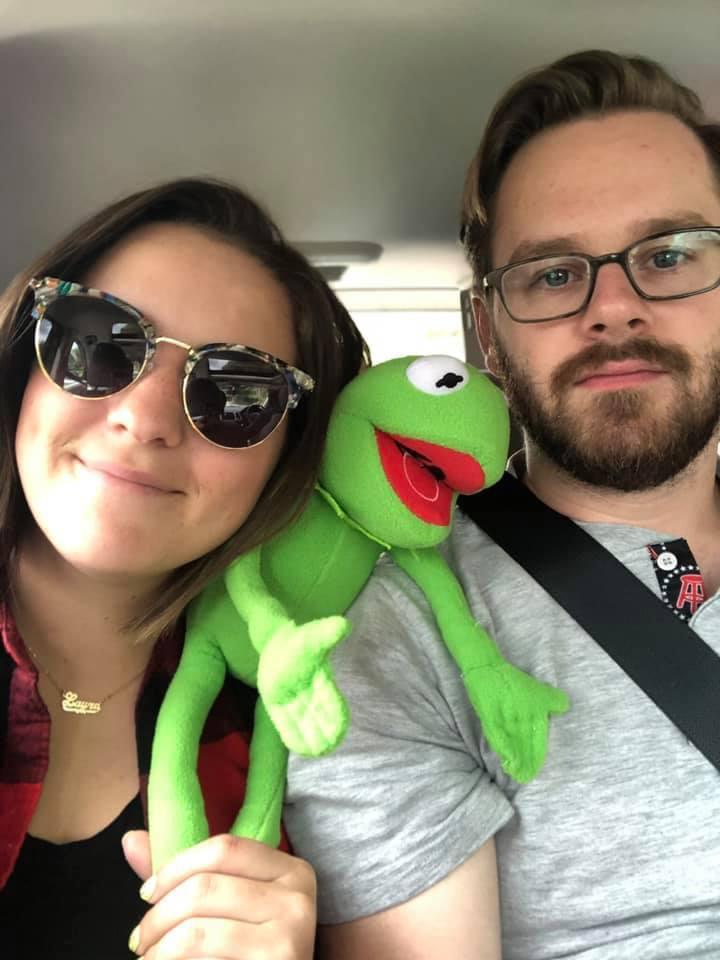 Traveling around Vermont with Kermit
