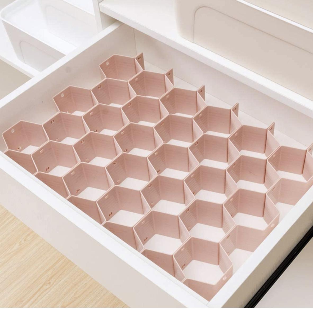 Poeland Drawer Divider Organizer 8pcs DIY Plastic Grid Honeycomb Drawer Divider