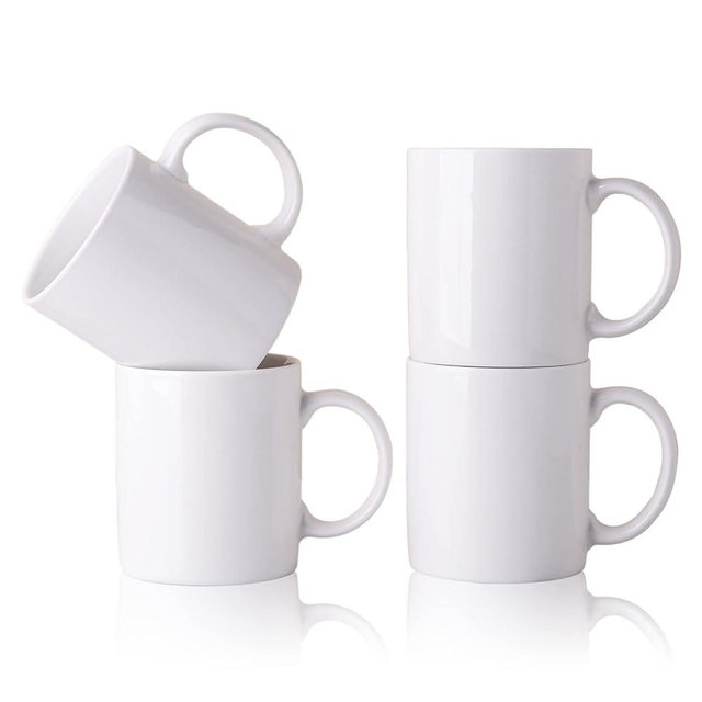 GBHOME 12 OZ Off White Coffee Mugs, Ceramic Coffee Mugs with Large Handle for Man, Woman, Dad, Mom, Light Weight Mugs Set for Latte/Cappuccino/Cocoa/Milk, Dishwasher & Microwave Safe, 4PCS