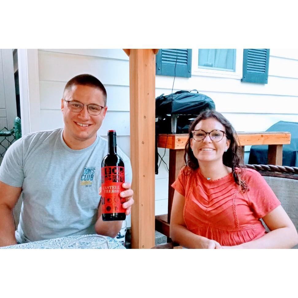 Trying our wedding wine for the first time July 28th 2021