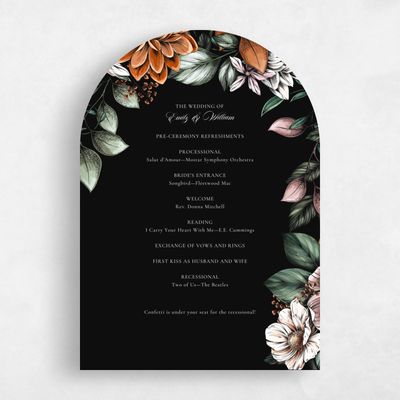 Black Arch Wedding Program - Gardner