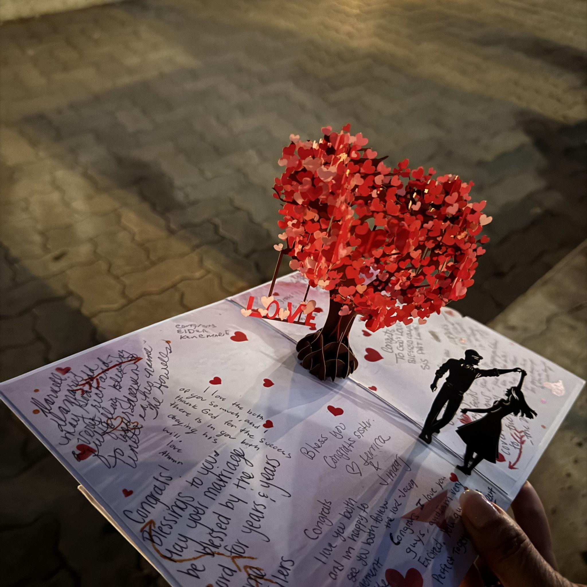 Beautiful Card given to us after the proposal from our church family.