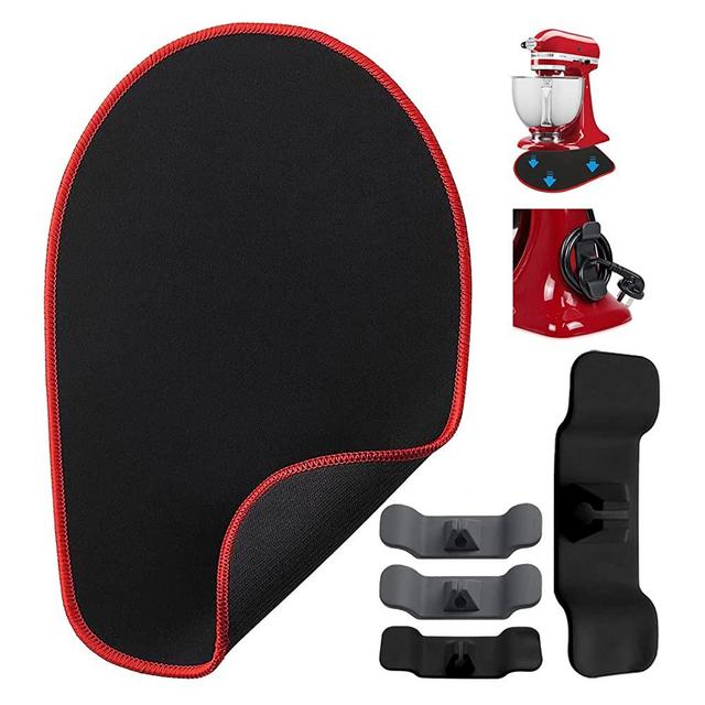 Mixer Sliding Mat with 4pcs Appliance Cord Winder, Mixer Mat, 4.5-5Qt Stand Mixer Slider Mat, Mixer Mover, Sliding Mats for Countertop Appliances, Kitchen Mixer Parts & Accessories (4.5-5Qt)