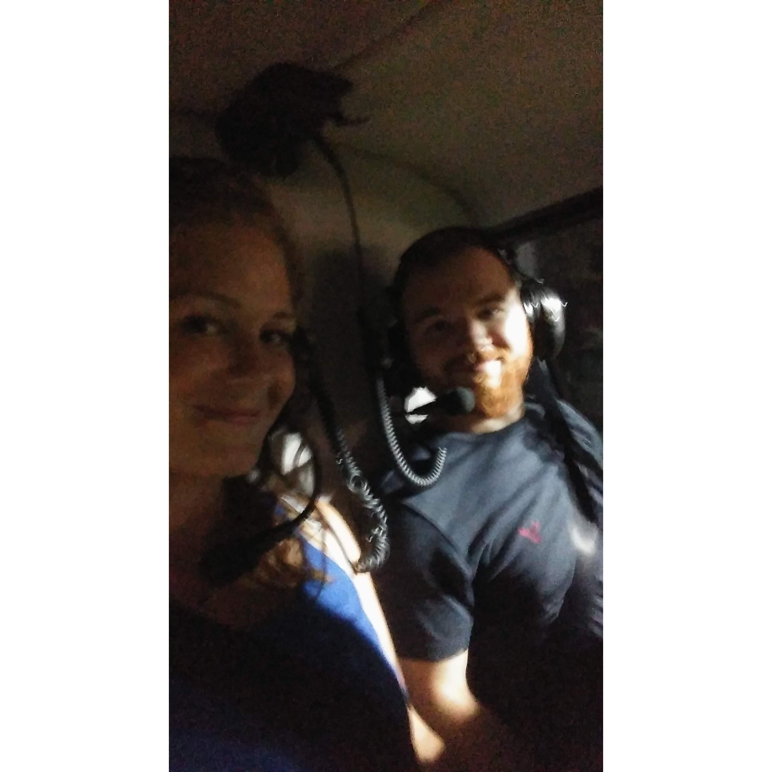 Going for our first ride in a helicopter!