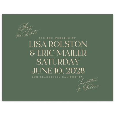 Green Elegant Wedding Digital Save the Date - Menton Landscape