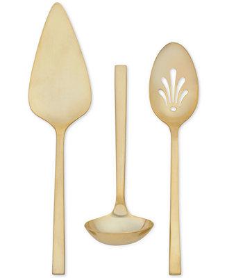 Polished Gold 3 Piece Serving Set
