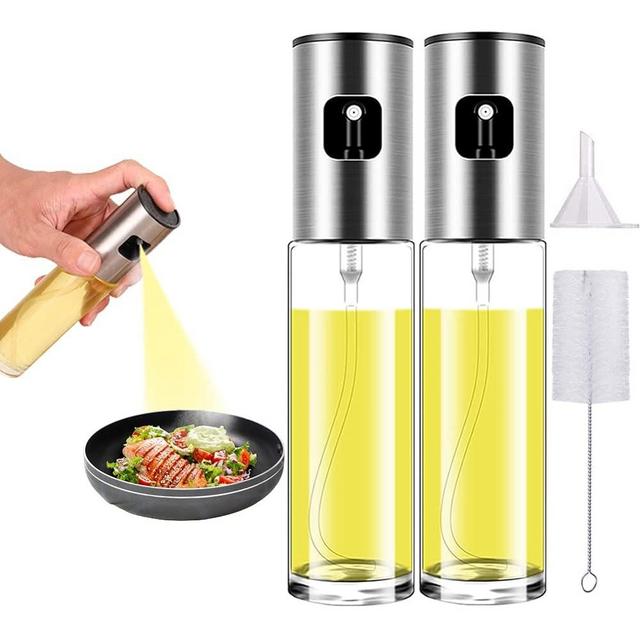 Oil Spritzer Mister for Air Fryer Olive Oil Sprayer for Cooking Canola Vinegar Vegetable Oil Portable Bottle Mini Kitchen Gadgets for BBQ/Pan/Salads/Baking (2)