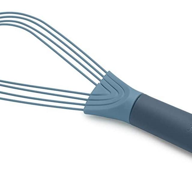 Joseph Joseph 981000 Twist Whisk 2-In-1 Collapsible Balloon and Flat Whisk Silicone Coated Steel Wire, Sky