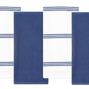 Sticky Toffee Cotton Terry Kitchen Dish Towel, Dark Blue, 4 Pack, 28 in x 16 in