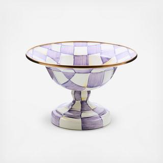 Violet Check Stainless Steel Compote