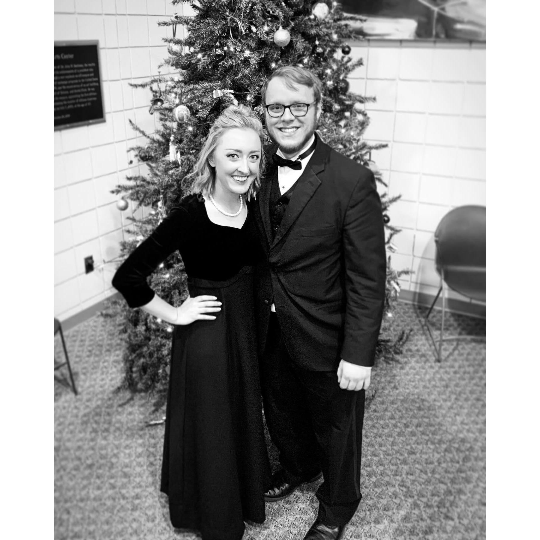 Our very first picture together - Christmas with Wartburg 2019, Senior Year :)