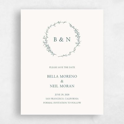 Beige Wedding Save the Date - Earlewood Portrait