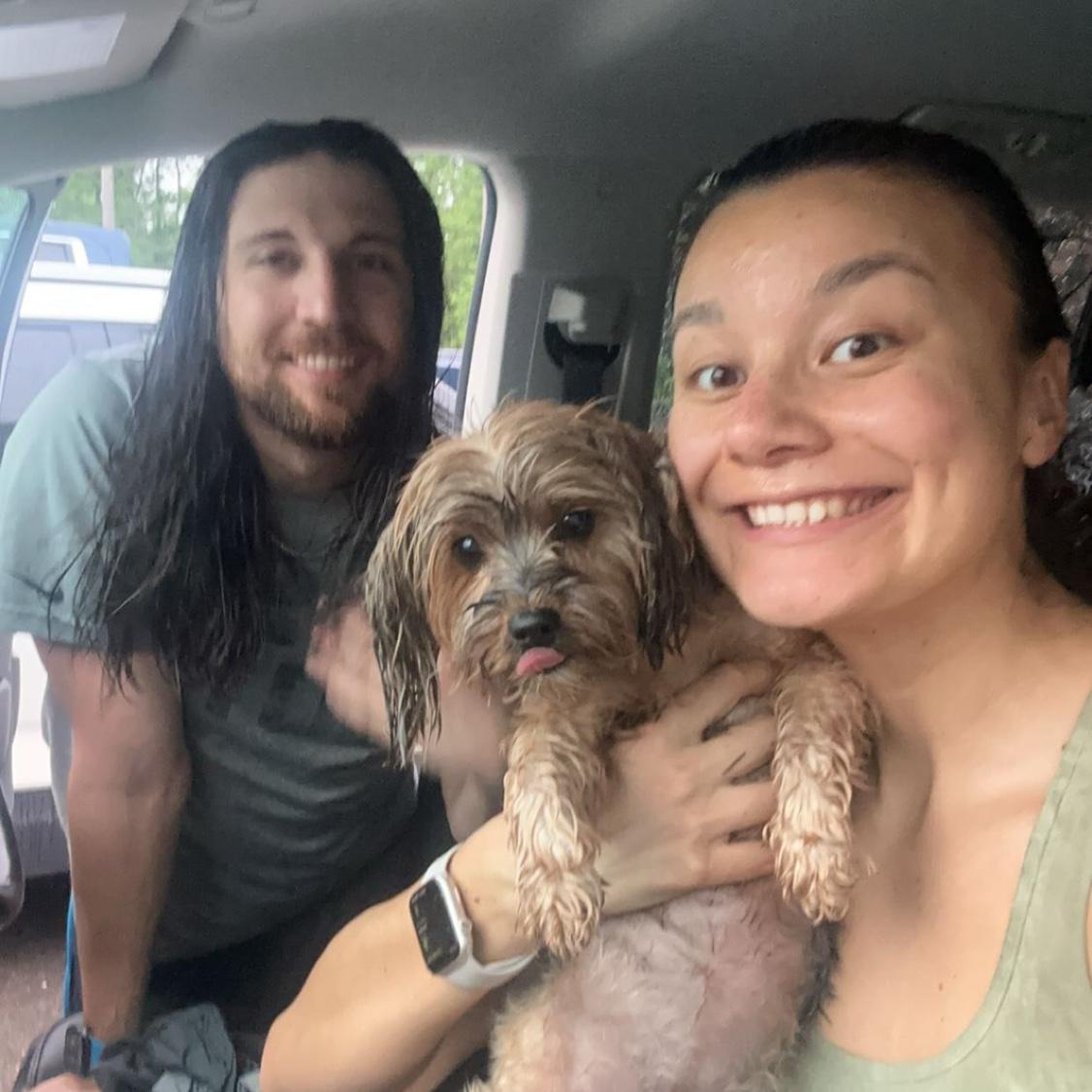 Caught in the rain with our girl