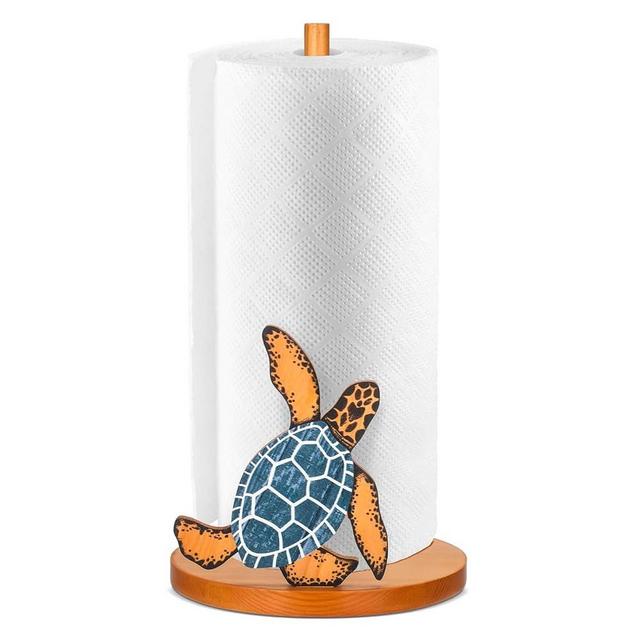 Yoande Turtle Paper Towel Holder Cute Sea Turtle Love Decorative Paper Towel Holder Nautical Wooden Paper Towel Holder for Kitchen Beach Coastal House Home Countertop Ocean Decoration Women Gift