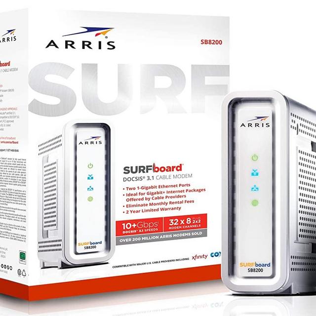 ARRIS SURFboard SB8200 DOCSIS 3.1 Gigabit Cable Modem, Approved for Cox, Xfinity, Spectrum & others