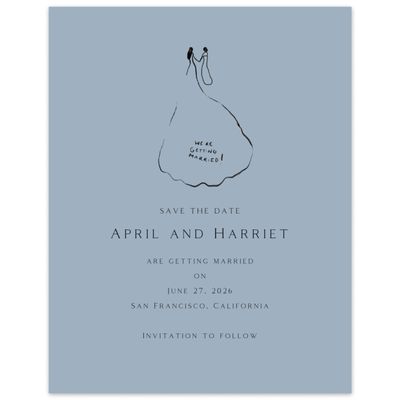 Powder Blue Wedding Digital Save the Date - Dunluce Gowns