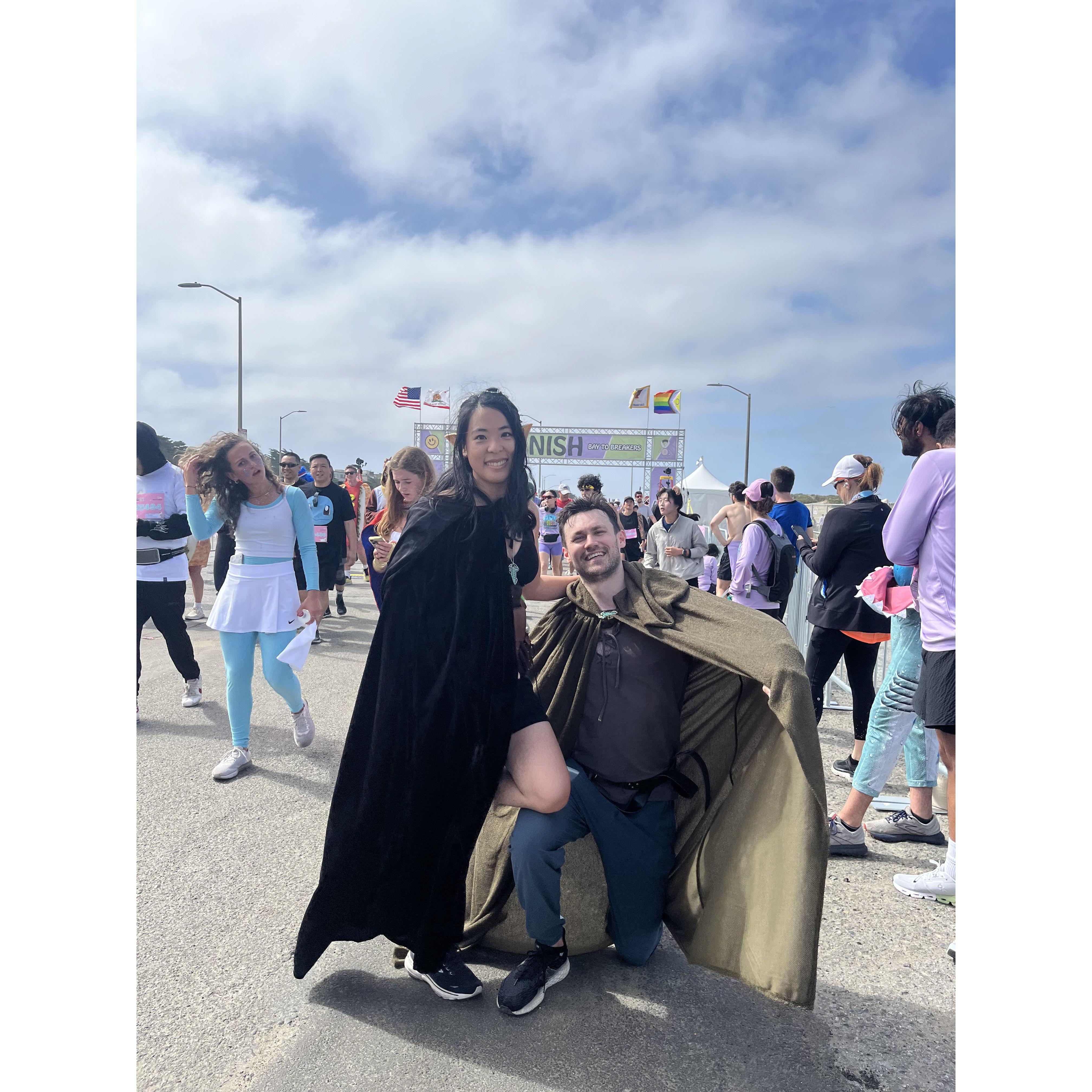 At the finish line after running the 12k Bay to Breakers race in 2024! (photo credit: Stas)