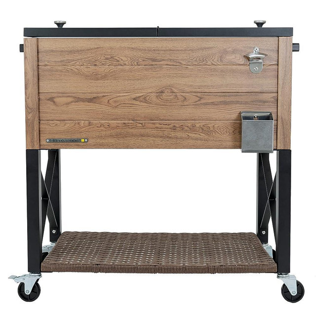 Permasteel PS-225-OW 80-Qt Oak Wood Style Patio Cooler