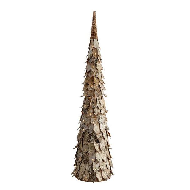 Pre-Lit Birch Tree, Natural Glitter, Large, 36"H