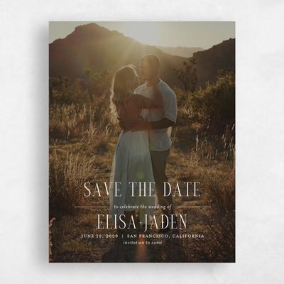 White Typography Wedding Save the Date - Cole Portrait