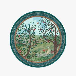 Whimsy Woods Multicolor Flatwoven Rug | Rug + Pad System | round | Ruggable