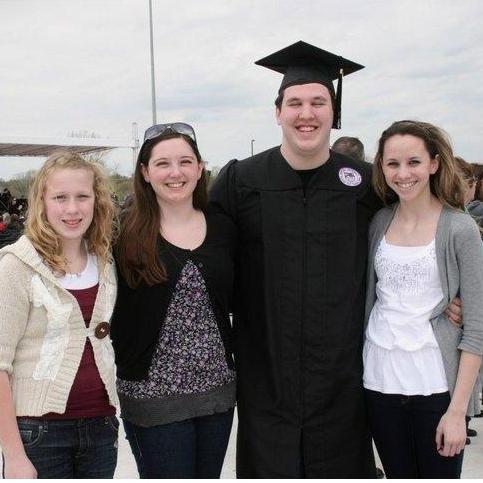 May 2011 Ryan's Ashford University graduation with Olivia, Megan & Allysha