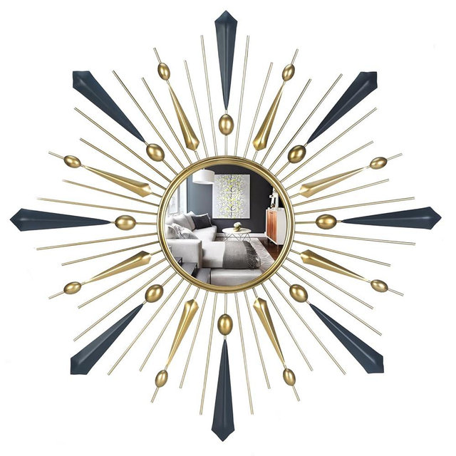 CXNGD Sun Mirror, Gold Sunburst Mirror, Sunburst Wall Decor Sun Mirror Wall Decor, Sunburst Mirrors for Wall Decor, for Living Room, Bathroom (31")