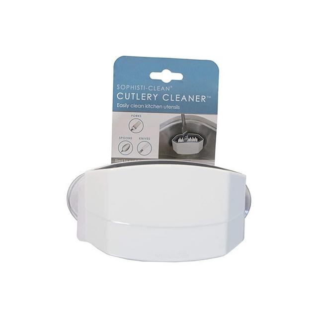 Sophisti-clean 1 Pack Cutlery Cleaner, White and Gray