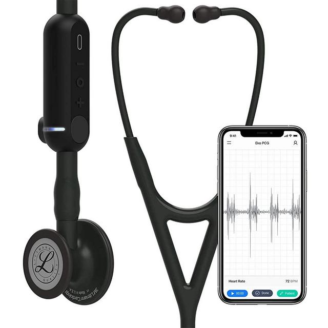 3M™ Littmann® CORE Digital Stethoscope, Black Chestpiece, Tube, Stem and Headset, 27 inch, 8480