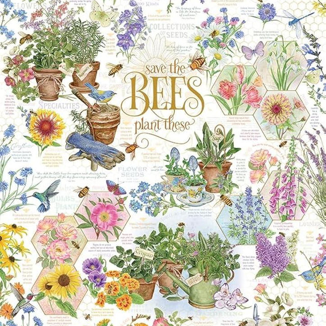 Cobble Hill 1000 Piece Puzzle - Save The Bees - Sample Poster Included