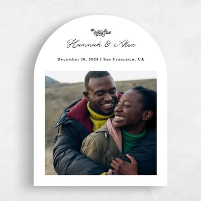 White Arch Wedding Save the Date - Leda Photo