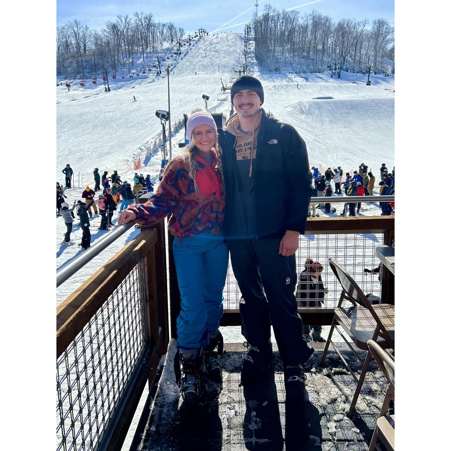 Alex embracing the Susey's love of skiing and starting to learn !