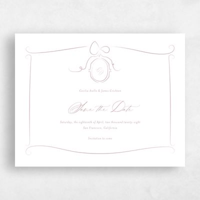 Dusty Rose, Pink Wedding Save the Date - Lucille Photo