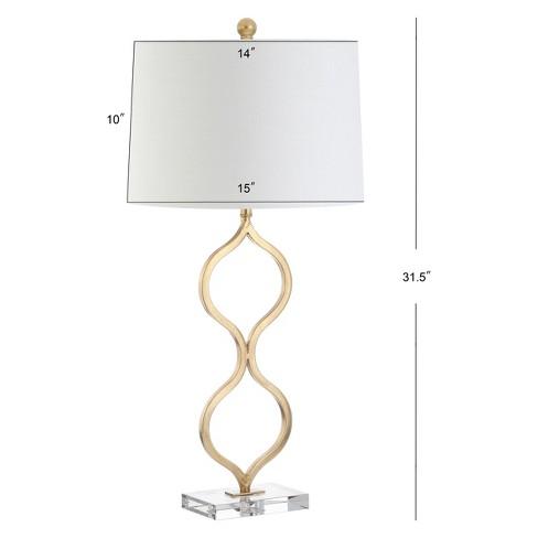 31.5" Levi Metal/Crystal LED Table Lamp Gold (Includes Energy Efficient Light Bulb) - JONATHAN Y