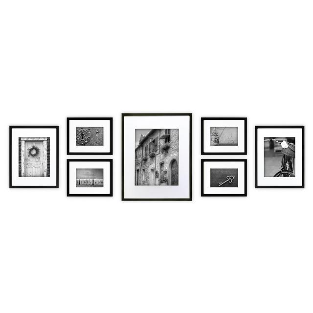 7pc Multi-Size Wall Frame Set Black - Gallery Perfect