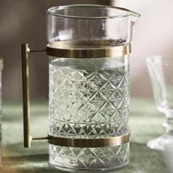 Starry Etched Glass Pitcher