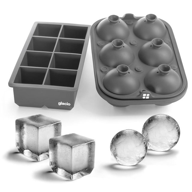 glacio Ultimate Combo Ice Pack for Whiskey, Slow-Melting, 100% Silicone, No-Plastic, Easy Release, Ideal for Gifting and Elevating Cocktails